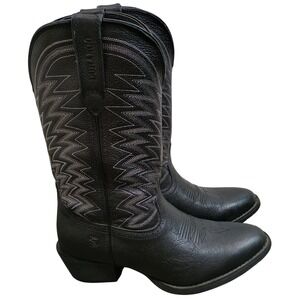 Durango Men's Black Leather Western Embroidered Cowboy Boots Size 8.5M Flawless